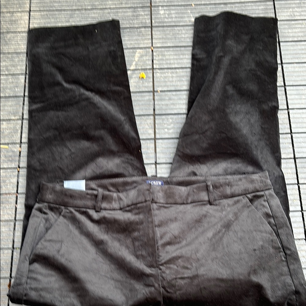 NWT JCrew velvet look pants black size 16